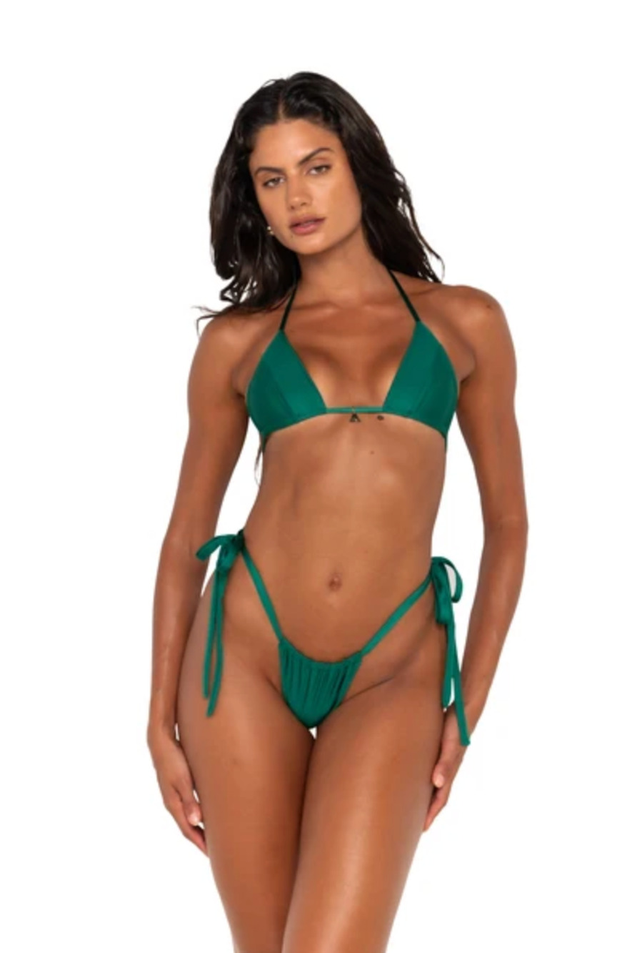 FAE Swim Honey Forest Green Triangle Bikini - ECONYL - Sz S NWT